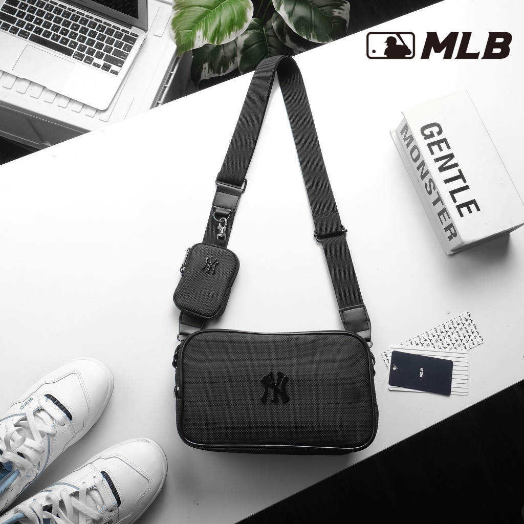 Túi đeo chéo nam nữ MLB NY MONOGRAM MINI BAG BLACK  BALO SAM  MixASale