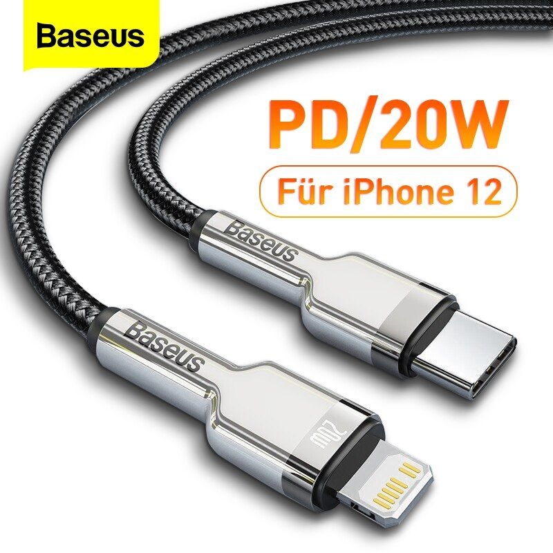 Cáp sạc nhanh Type C to Lightning 20W Baseus Cafule series Metal data cable- CATLJK