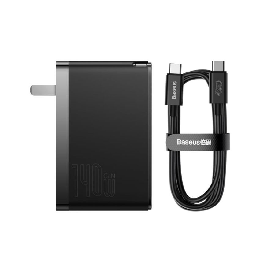 Bộ Sạc Nhanh Baseus GaN 5 Pro Fast Charger 140W (kèm cáp C to C , Type C*2 + USB, PD/ QC4.0/ QC3.0/ AFC/ FCP Quick-Charger)