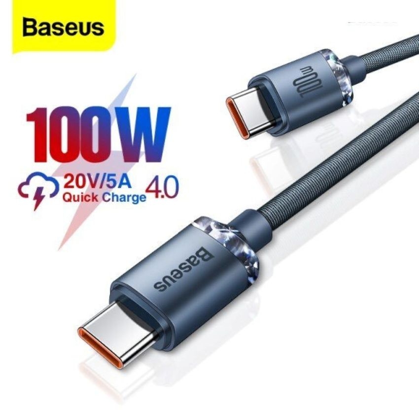 Cáp Sạc Nhanh truyền dữ liệu C to C 100w Baseus Crystal Shine Series Data PD Fast Charging QC 4.0
