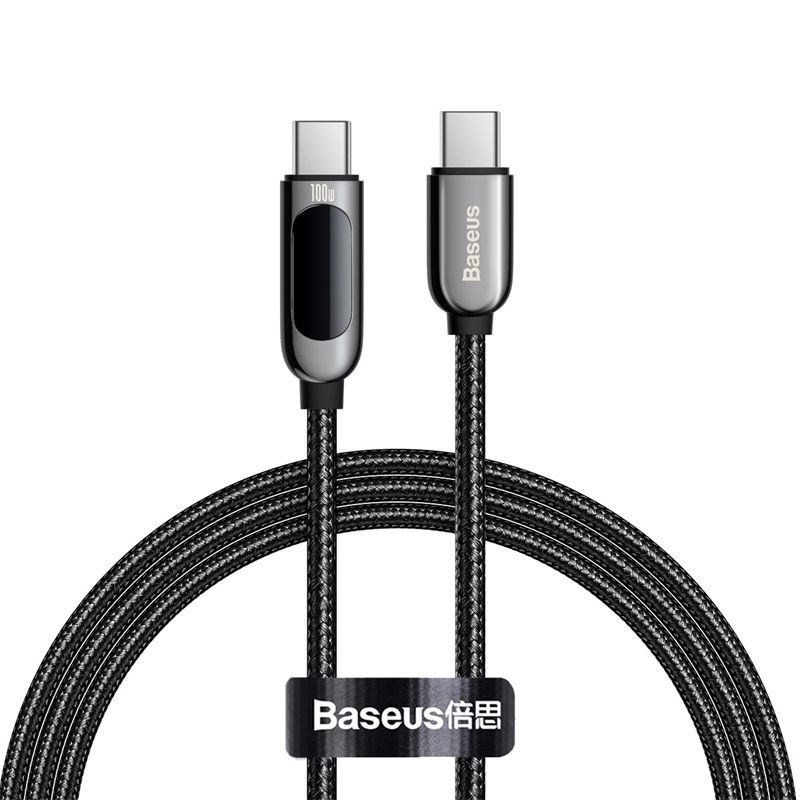 Cáp sạc nhanh Type C to type C CATSK 100W Baseus Display Fast Charging Data Cable (100W, 20V/5A, 480Mbps, LED indicator, E-marker chip, QC/PD Quick charge cable)
