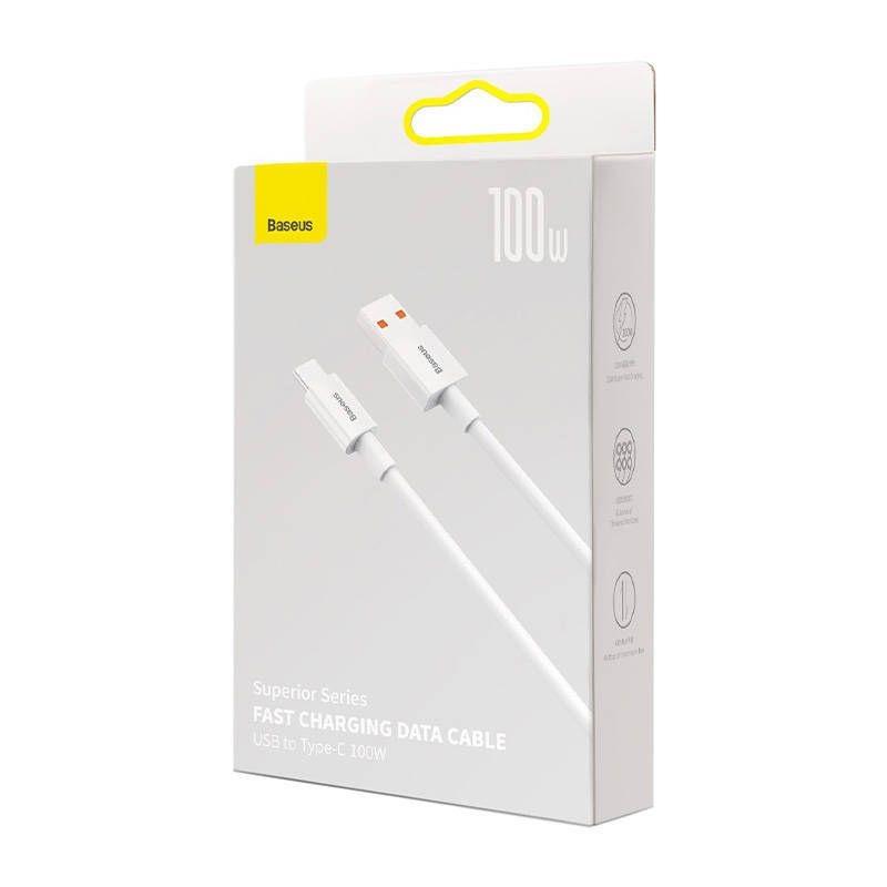 Cáp sạc nhanh Baseus Superior Series Type C 100W (480Mbps, USB to Type-C, ABS+TPE, Fast Charging Data Cable) CAYS