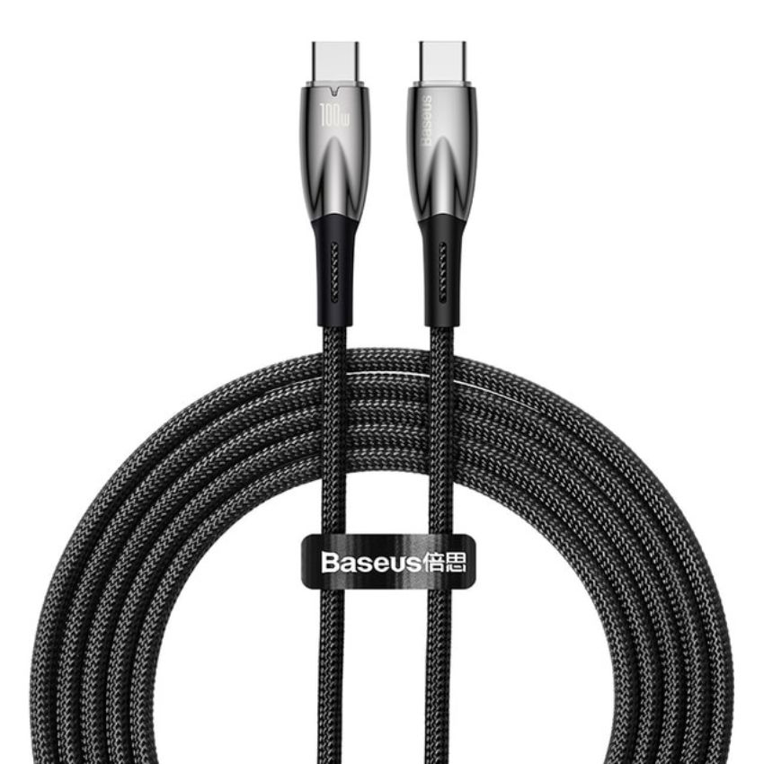 Cáp Sạc Nhanh, truyền dữ liệu Baseus Glimmer Series Fast Charging Data Cable Type-C to Type-C 100W – CADH000701