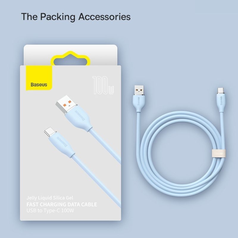Cáp Sạc Nhanh USB sang Type C 100W Baseus Jelly Liquid Silica Gel Fast Charging Data Cable CAGD