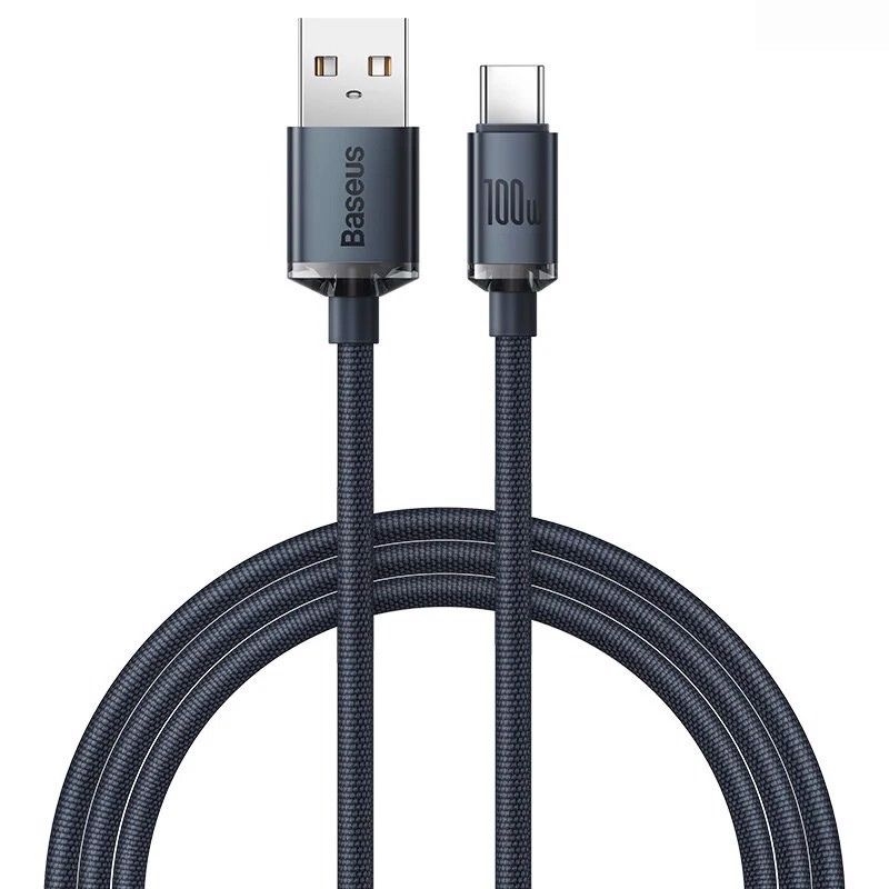 Cáp Sạc Siêu Nhanh Baseus Crystal Shine Series Fast Charging USB to Type-C 100W (Supercharge 5A & Data Cable) CAJY000505