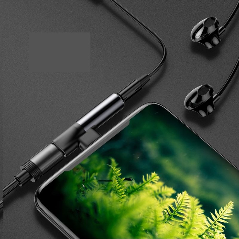 Cáp chuyển Type C sang Audio 3.5mm và Type C Baseus L41 (Type C Male to Type C Female + 3.5mm Female Adapter)