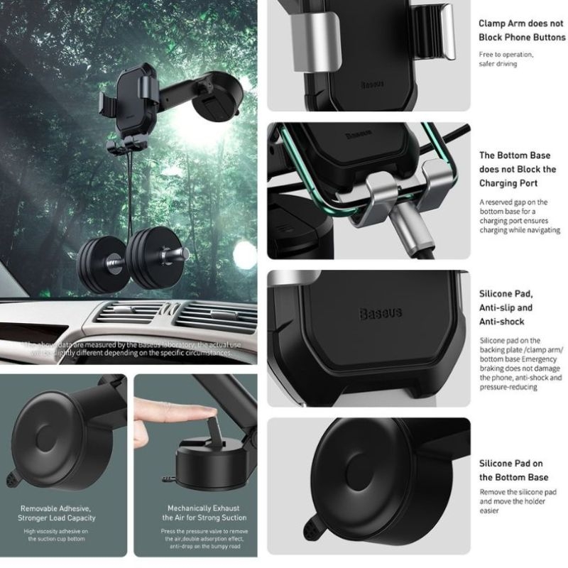 Giá đỡ điện thoại gắn kính hoặc táp lô trên xe hơi Baseus Tank Gravity