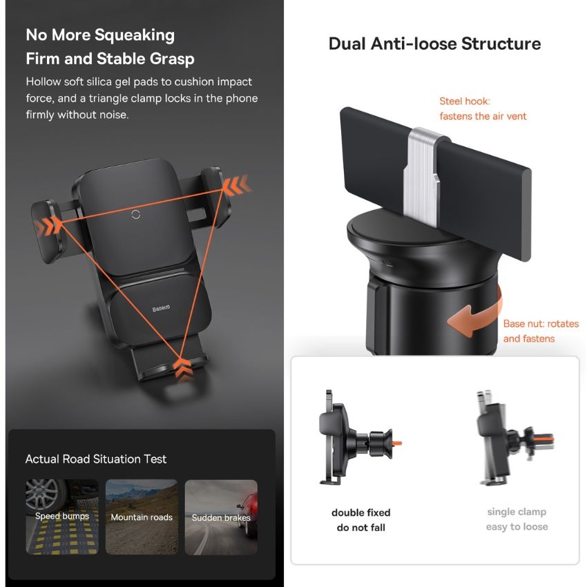 Giá đỡ điện thoại tích hợp sạc không dây dùng trên xe hơi CGZX000001