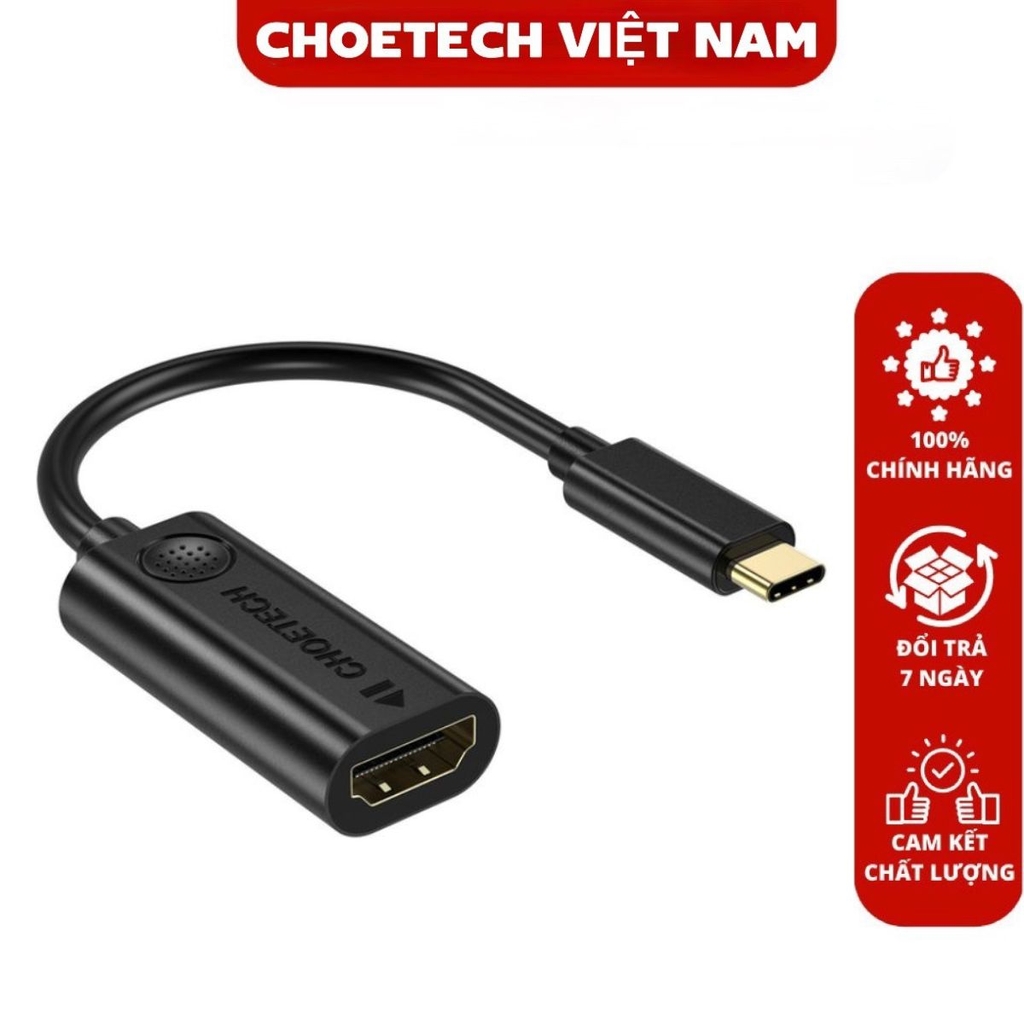 Hub chuyển đổi từ Type C sang HDMI (âm) thương hiệu Choetech mã HUB-H04 (Hàng chính hãng)
