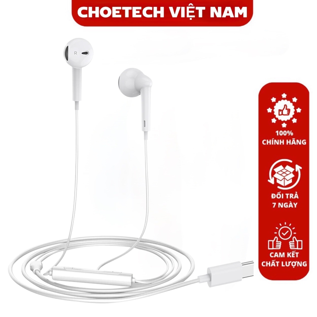 Tai nghe dây Type C Choetech OC-A017 âm thanh rõ nét thiết kế thoải mái (Hàng chính hãng)