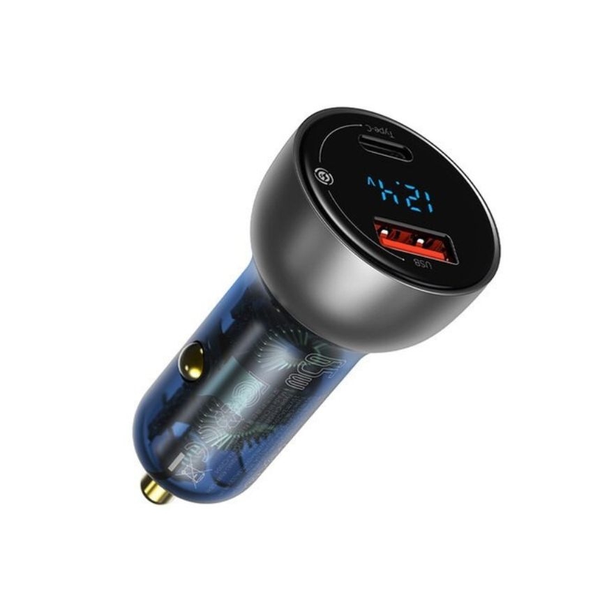 Tẩu sạc nhanh dùng trên xe hơi 65W CCKX Baseus Particular Digital Display QC+PPS Dual Quick Charger Car Charger (65W, USB + Type C, LCD Display, PD/PPS/QC3.0)