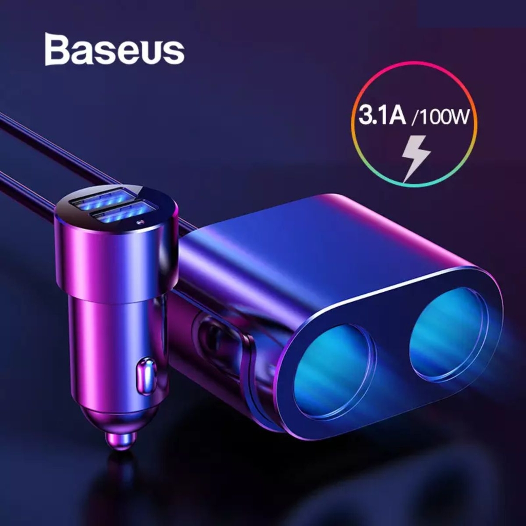 Tẩu sạc đa năng tích hợp bộ chia cổng sạc Baseus High Efficiency 1 to 2 ...