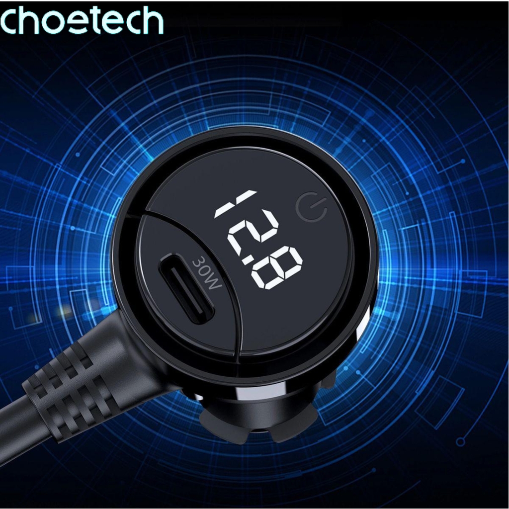 Tẩu sạc đa năng mở rộng Choetech TC0021 thành 3 cổng cắm tẩu và 1 Usb ...