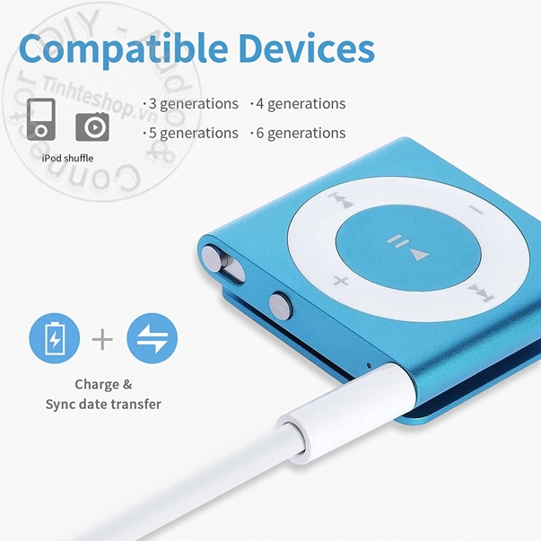 Dây USB sang  cho iPod Shuffle thế hệ 3 4 5 6 7 Gen MP3 11Cm | Tinh Tế  Shop