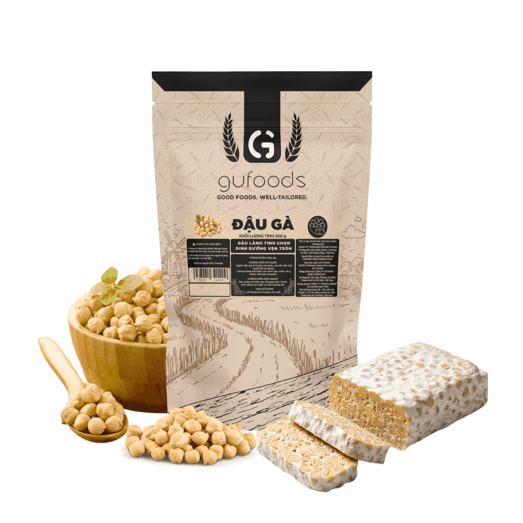 Đậu gà GUfoods - Giàu protein thực vật, Đa công dụng, Nguyên liệu làm tempeh, Lành mạnh, Eat clean, Healthy, Tập gym