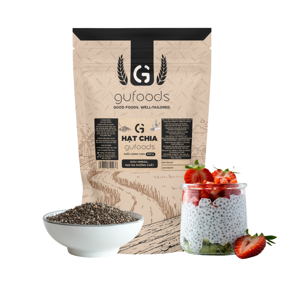 Hạt chia GUfoods - Giàu chất xơ và Omega-3, Tốt cho hệ tiêu hoá, Lành mạnh, Healthy, Eat clean