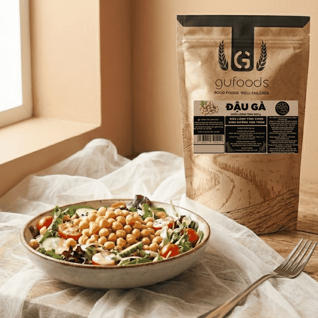 Đậu gà GUfoods - Giàu protein thực vật, Đa công dụng, Nguyên liệu làm tempeh, Lành mạnh, Eat clean, Healthy, Tập gym