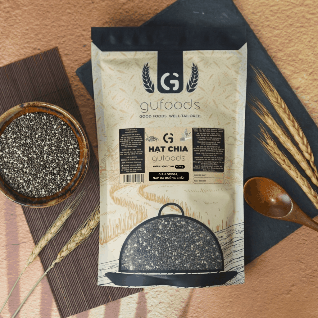 Hạt chia GUfoods - Giàu chất xơ và Omega-3, Tốt cho hệ tiêu hoá, Lành mạnh, Healthy, Eat clean