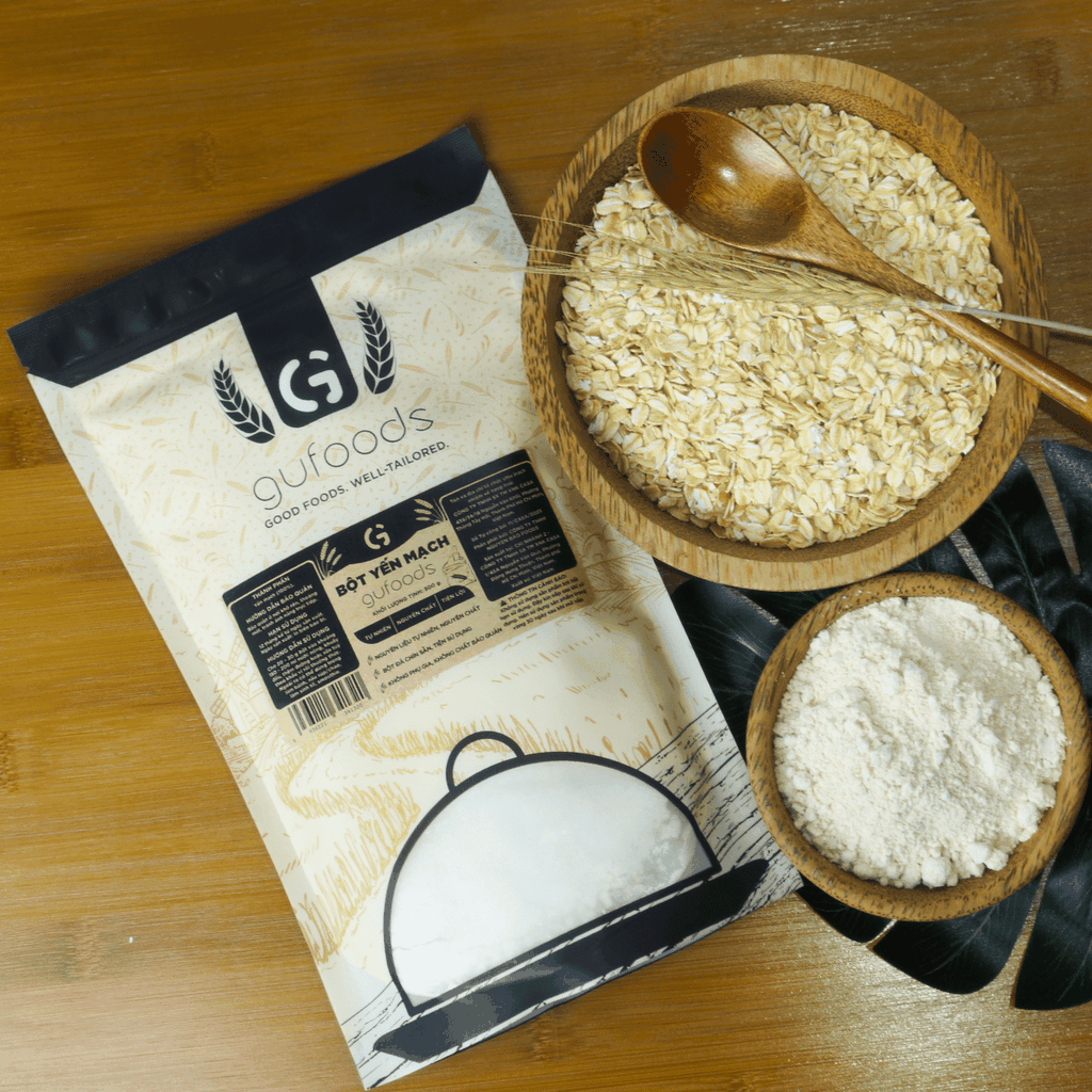 Bột Yến mạch ăn liền GUfoods (túi 500g) - Nguyên liệu nhập khẩu, Bột đã chín, Giàu chất xơ & protein thực vật, Tốt cho sức khoẻ, Ăn kiêng, Healthy, Tập gym, Eat clean