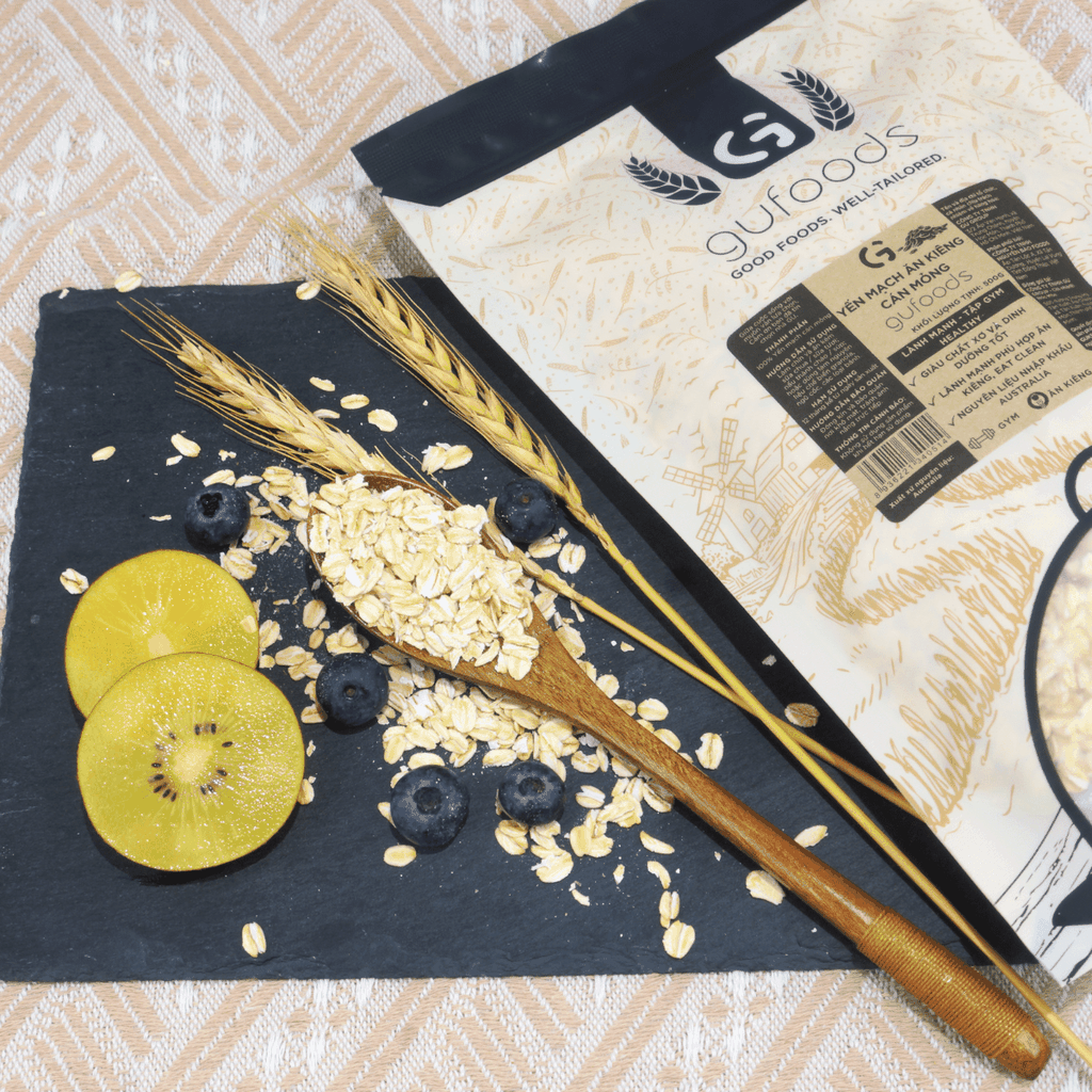Yến mạch tươi cán mỏng GUfoods (Gói 500g) - Giàu chất xơ, Tốt cho sức khoẻ, Healthy, Tập gym, Eat clean