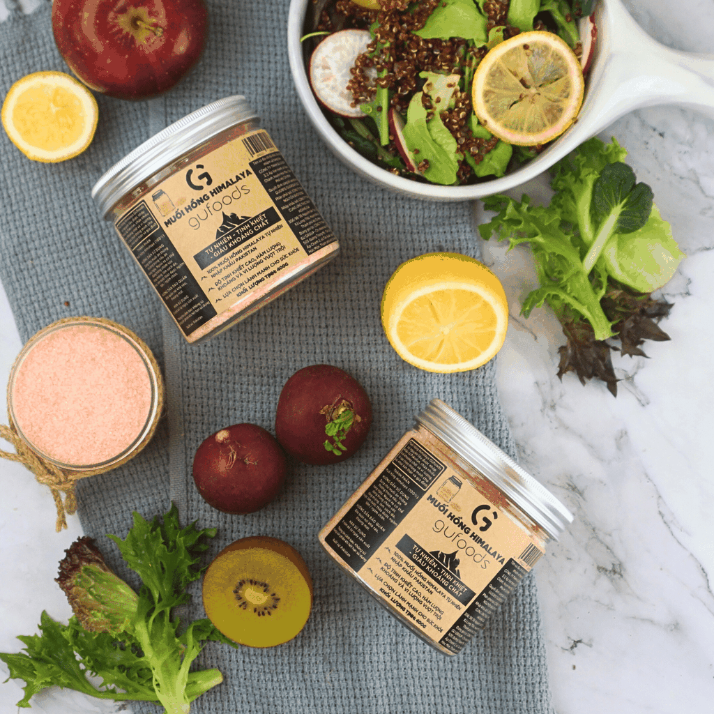 Muối hồng Himalaya GUfoods (dạng hạt mịn) - Tự nhiên, Giàu khoáng chất vi lượng, Không phụ gia, Không tinh chế