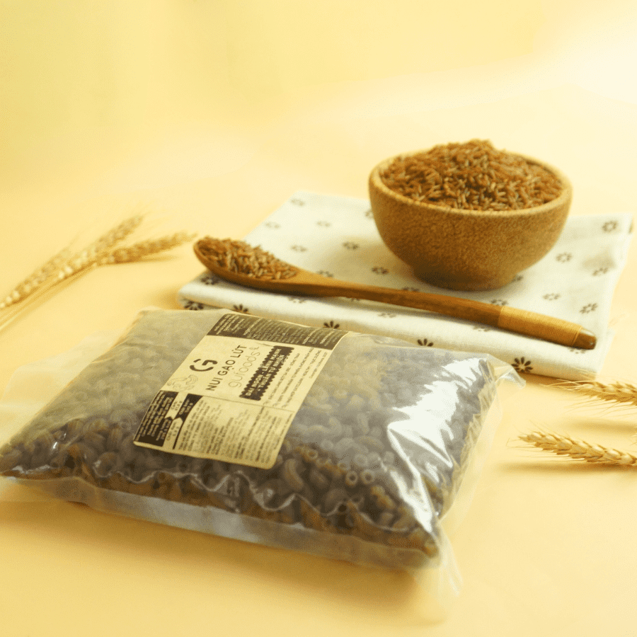 Nui gạo lứt GUfoods (Gói 500g) - Dai ngon, Tiện lợi, Healthy, Eat clean, Thực dưỡng, Thuần chay