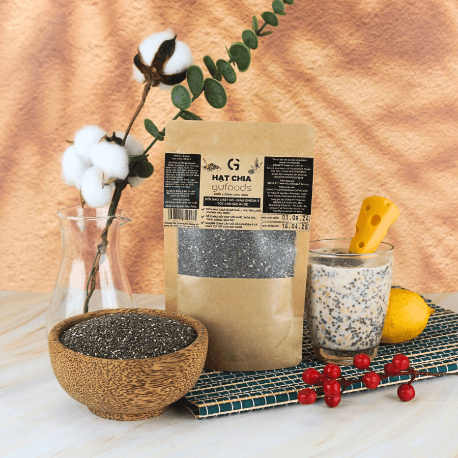Hạt chia GUfoods - Giàu chất xơ và Omega-3, Tốt cho hệ tiêu hoá, Lành mạnh, Healthy, Eat clean