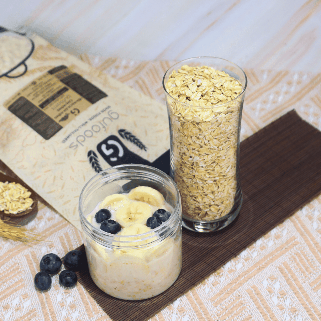 Yến mạch tươi cán mỏng GUfoods (Gói 500g) - Giàu chất xơ, Tốt cho sức khoẻ, Healthy, Tập gym, Eat clean