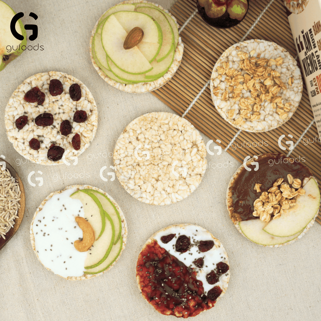 Bánh gạo lứt mầm ST25 GUfoods - Giàu chất xơ và GABA tự nhiên, Không chiên dầu, Không đường, Lành mạnh, Phù hợp Eat clean, Ăn vặt healthy, Thực dưỡng, Tập Gym, Thuần chay