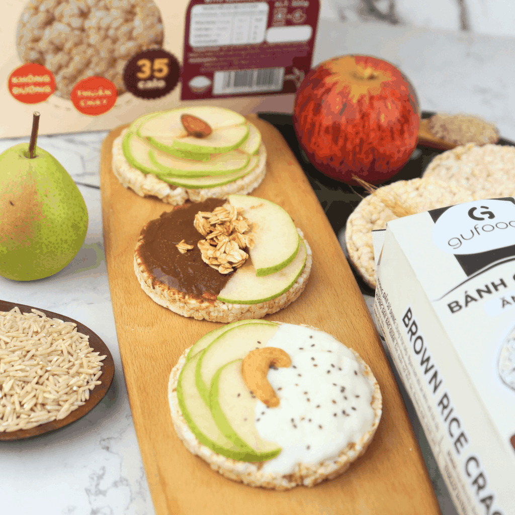 Bánh gạo lứt mầm ST25 GUfoods - Giàu chất xơ và GABA tự nhiên, Không chiên dầu, Không đường, Lành mạnh, Phù hợp Eat clean, Ăn vặt healthy, Thực dưỡng, Tập Gym, Thuần chay