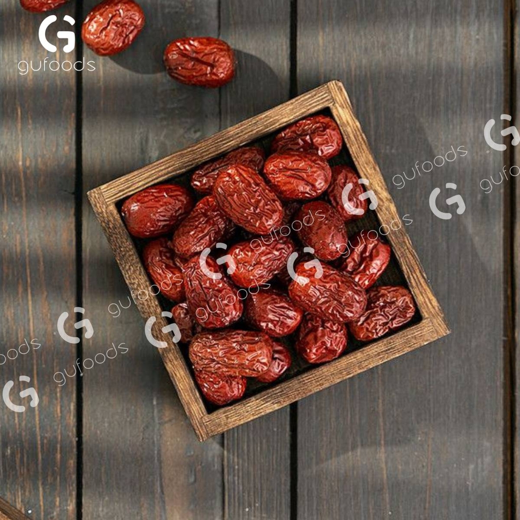 Táo đỏ nguyên hạt GUfoods - Dẻo ngọt tự nhiên, Giàu chất xơ, Hỗ trợ thư giãn tinh thần, Cải thiện giấc ngủ, Healthy, Eat clean (hũ 200g)