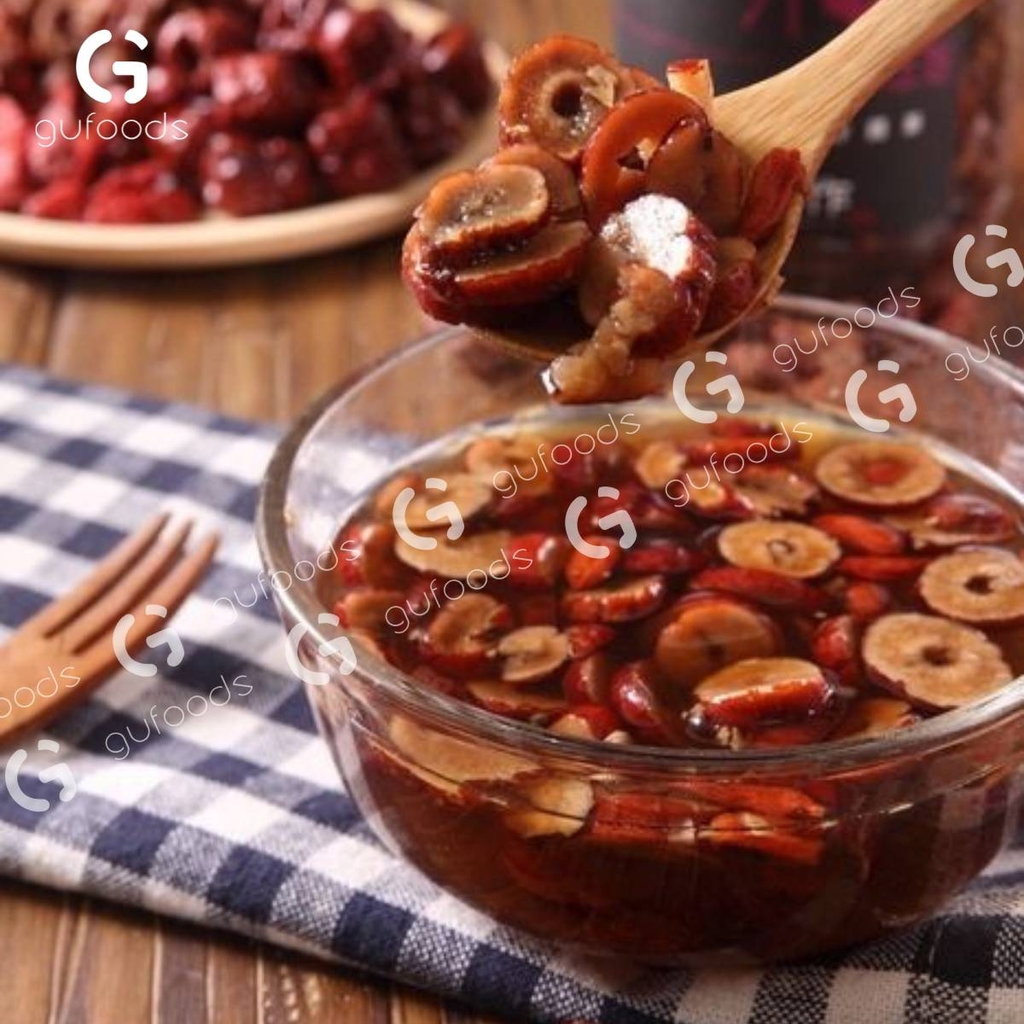 Táo đỏ cắt lát GUfoods - Ngọt thanh tự nhiên, Giàu chất xơ, Hỗ trợ thư giãn tinh thần, Healthy, Eat clean (túi 400g)