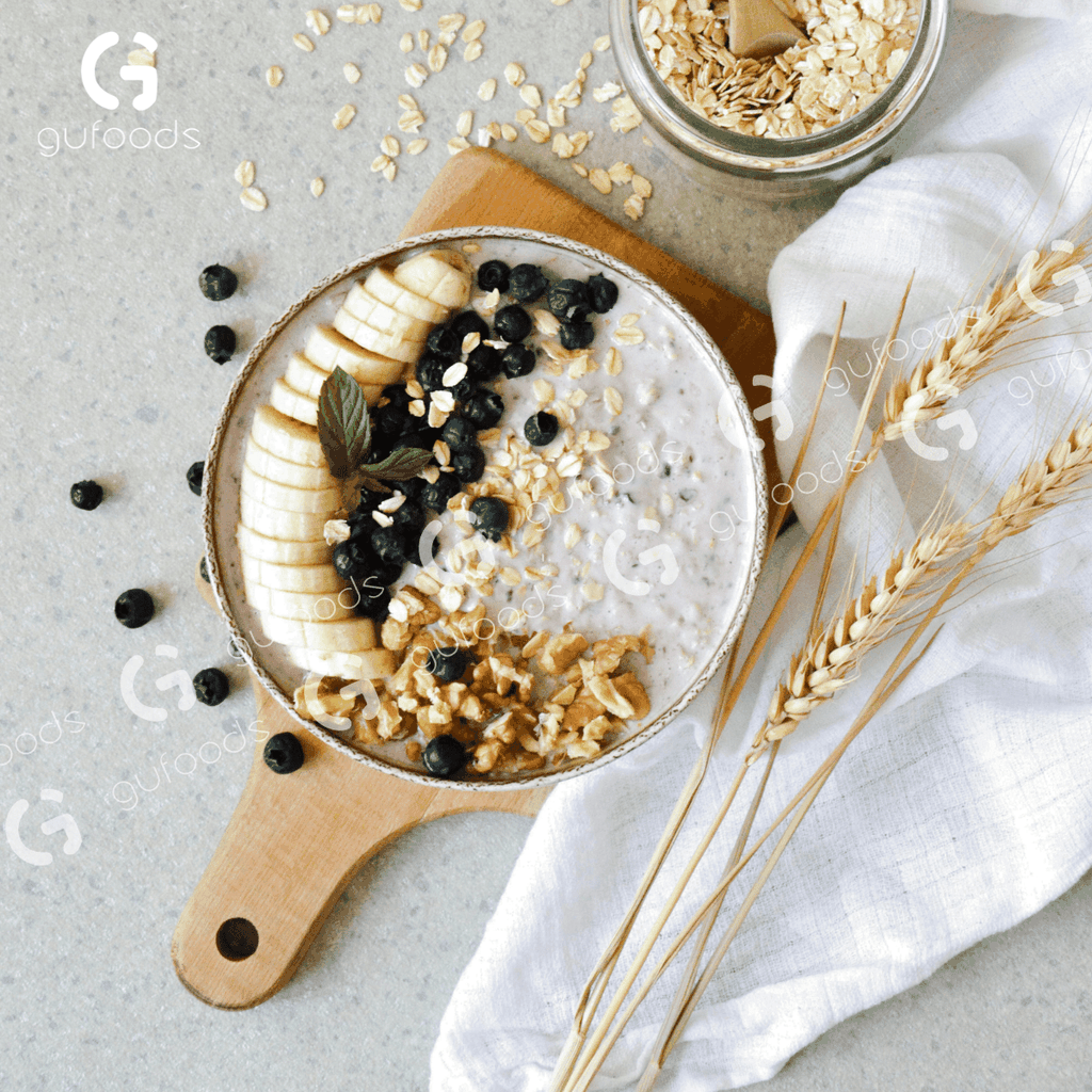 Bột Yến mạch ăn liền GUfoods (túi 500g) - Nguyên liệu nhập khẩu, Bột đã chín, Giàu chất xơ & protein thực vật, Tốt cho sức khoẻ, Ăn kiêng, Healthy, Tập gym, Eat clean