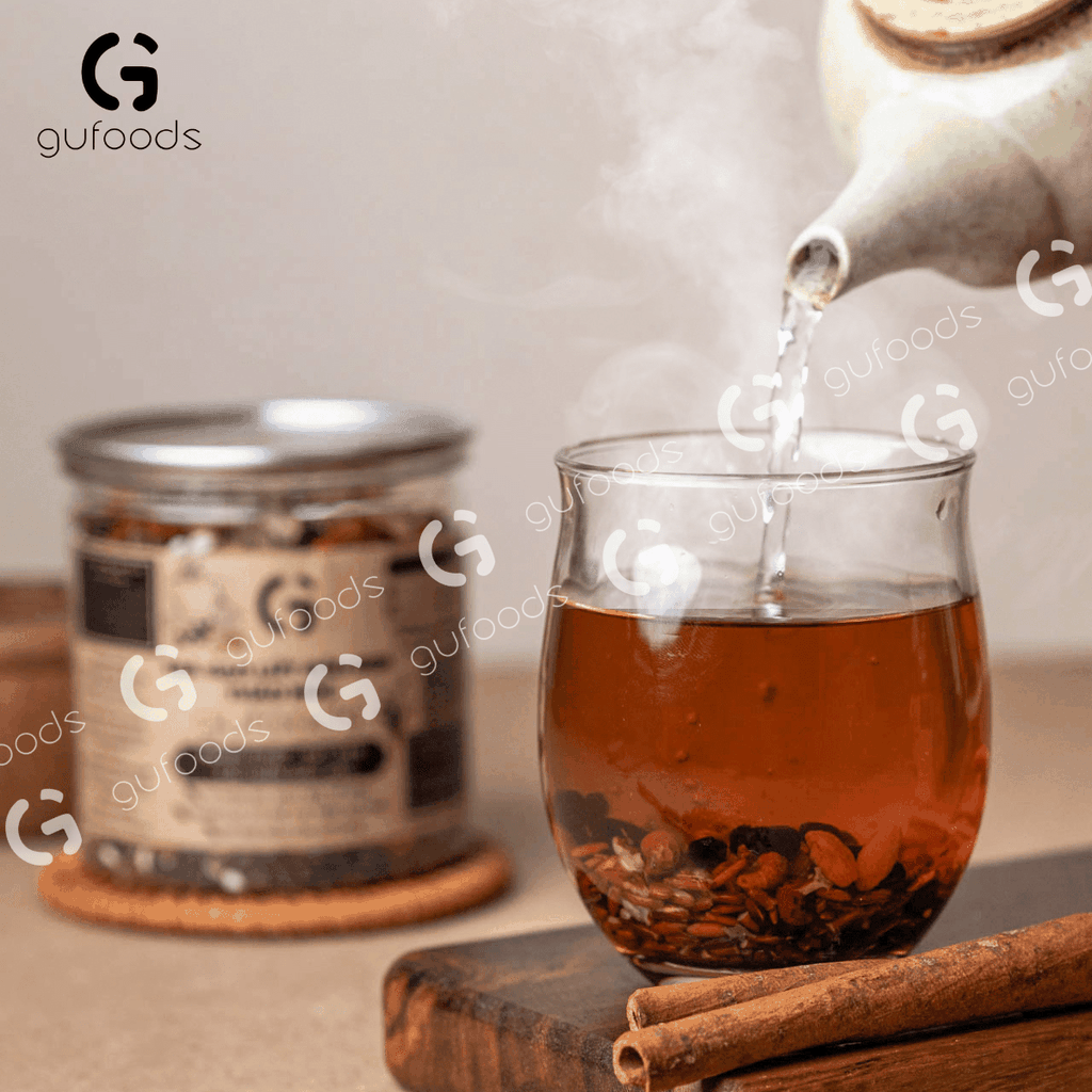 Trà gạo lứt đậu đen thảo mộc GUfoods - Thanh nhiệt, Mát gan, Hỗ trợ giấc ngủ, Healthy, Thực dưỡng, Eat clean