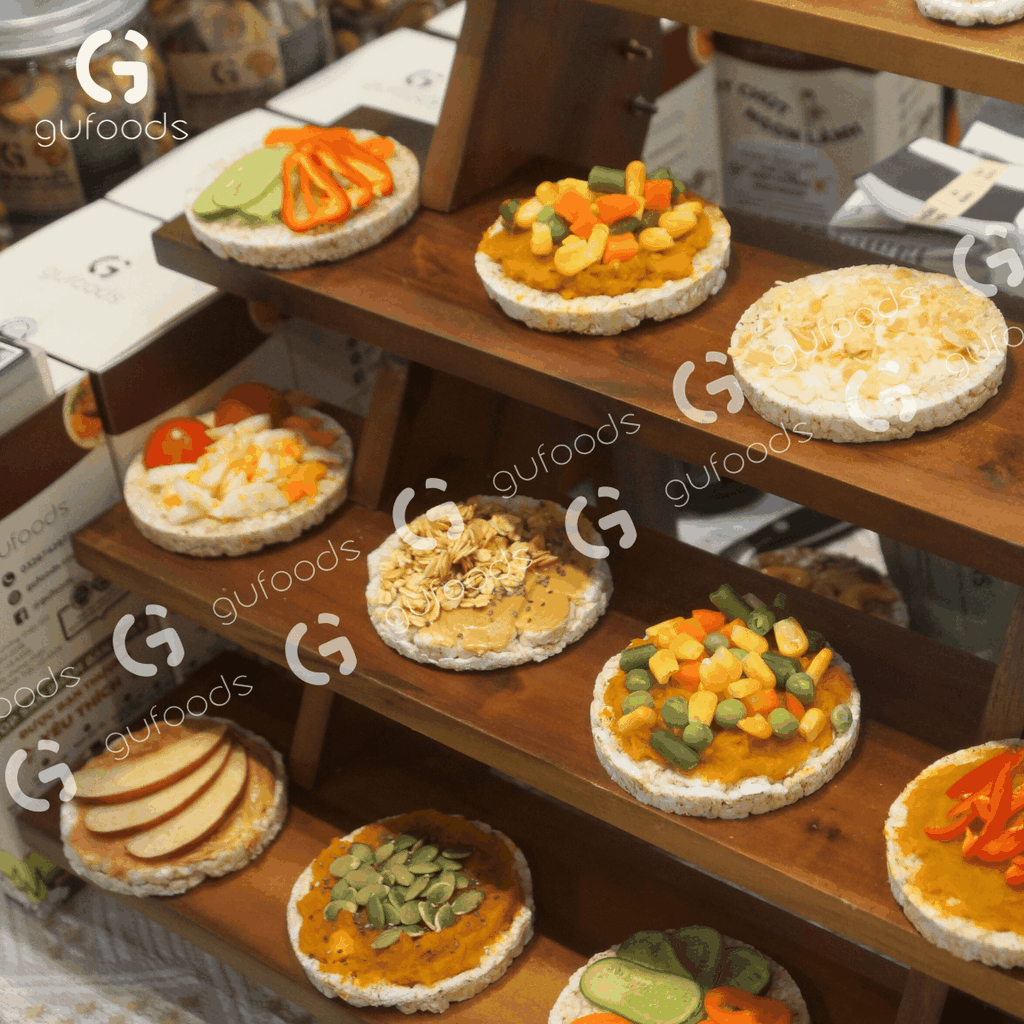 Bánh gạo lứt GUfoods vị Diêm mạch - Không chiên dầu, Không đường, Lành mạnh, Phù hợp Eat clean, Ăn vặt healthy, Thực dưỡng, Tập gym, Thuần chay