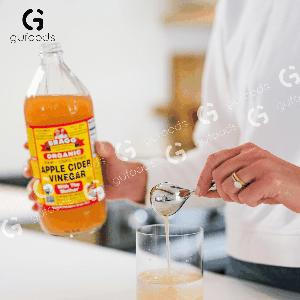 Giấm táo hữu cơ Bragg (chai 473ml) - Chứng nhận Organic USDA, Giữ nguyên giấm mẹ, Giàu lợi khuẩn, Hỗ trợ tiêu hóa, Tốt cho hệ miễn dịch, Đa dạng công dụng cho sức khoẻ và sắc đẹp