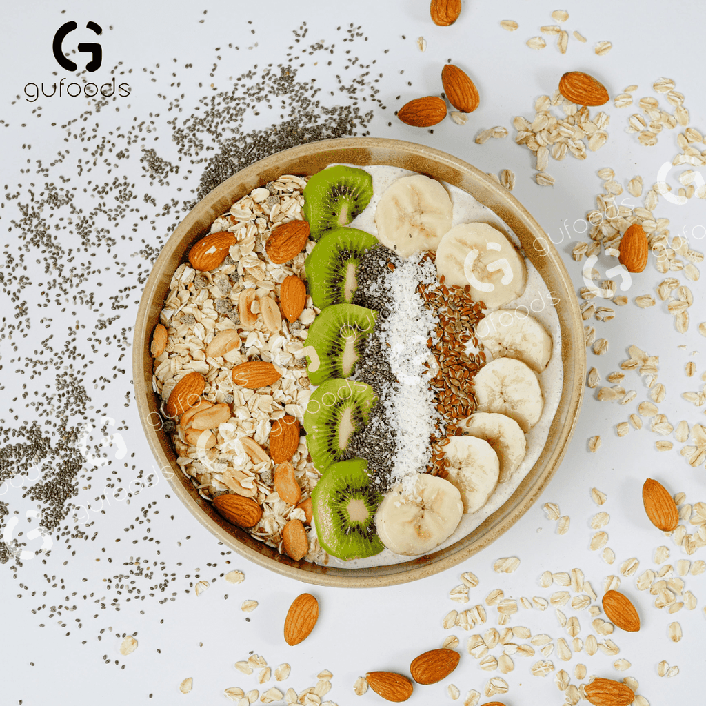 Bột Yến mạch ăn liền GUfoods (túi 500g) - Nguyên liệu nhập khẩu, Bột đã chín, Giàu chất xơ & protein thực vật, Tốt cho sức khoẻ, Ăn kiêng, Healthy, Tập gym, Eat clean