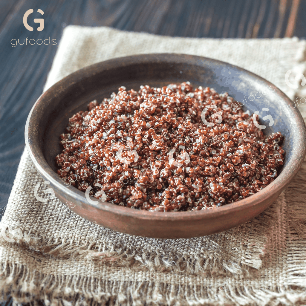 Hạt quinoa đỏ (diêm mạch đỏ) GUfoods - Dồi dào dinh dưỡng, 9 loại axit amin, Giàu chất chống oxy hóa, Chất xơ và Protein, Eat clean, Healthy, Thuần chay (hũ 600g)