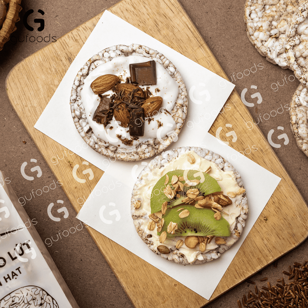 Bánh gạo lứt ăn kiêng GUfoods - Combo Mix 3 vị Hữu cơ, Diêm mạch, Cỏ ngọt (510g) - Không chiên dầu, Phù hợp Eat clean, Ăn vặt healthy, Thực dưỡng, Tập Gym