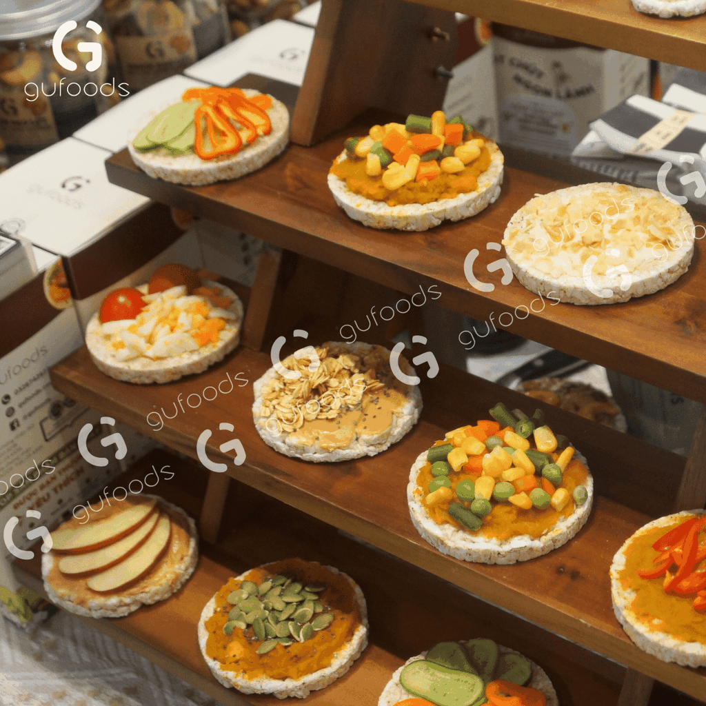 Bánh gạo lứt GUfoods vị Diêm mạch - Không chiên dầu, Không đường, Lành mạnh, Phù hợp Eat clean, Ăn vặt healthy, Thực dưỡng, Tập gym, Thuần chay