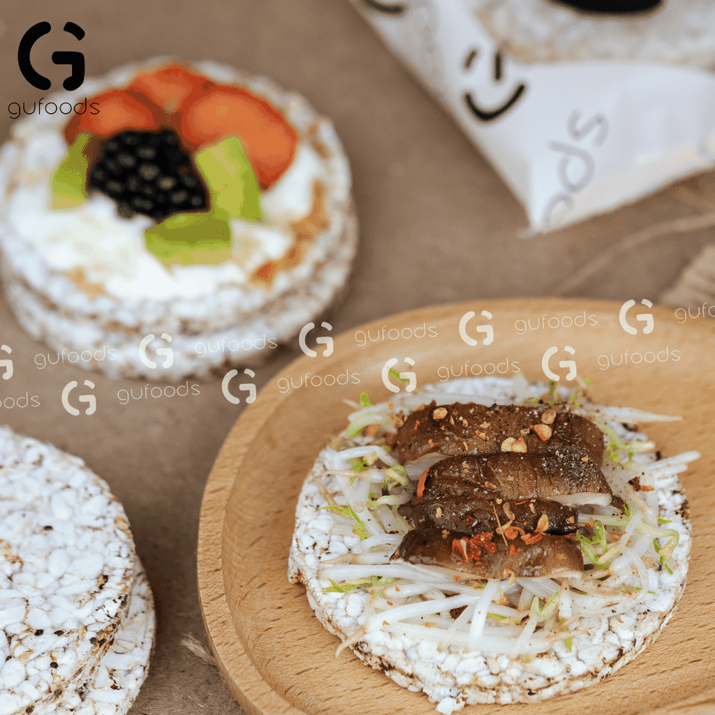 Bánh gạo lứt GUfoods vị Yến mạch - Không chiên dầu, Không đường, Lành mạnh, Phù hợp Eat clean, Ăn vặt healthy, Thực dưỡng, Tập gym, Thuần chay