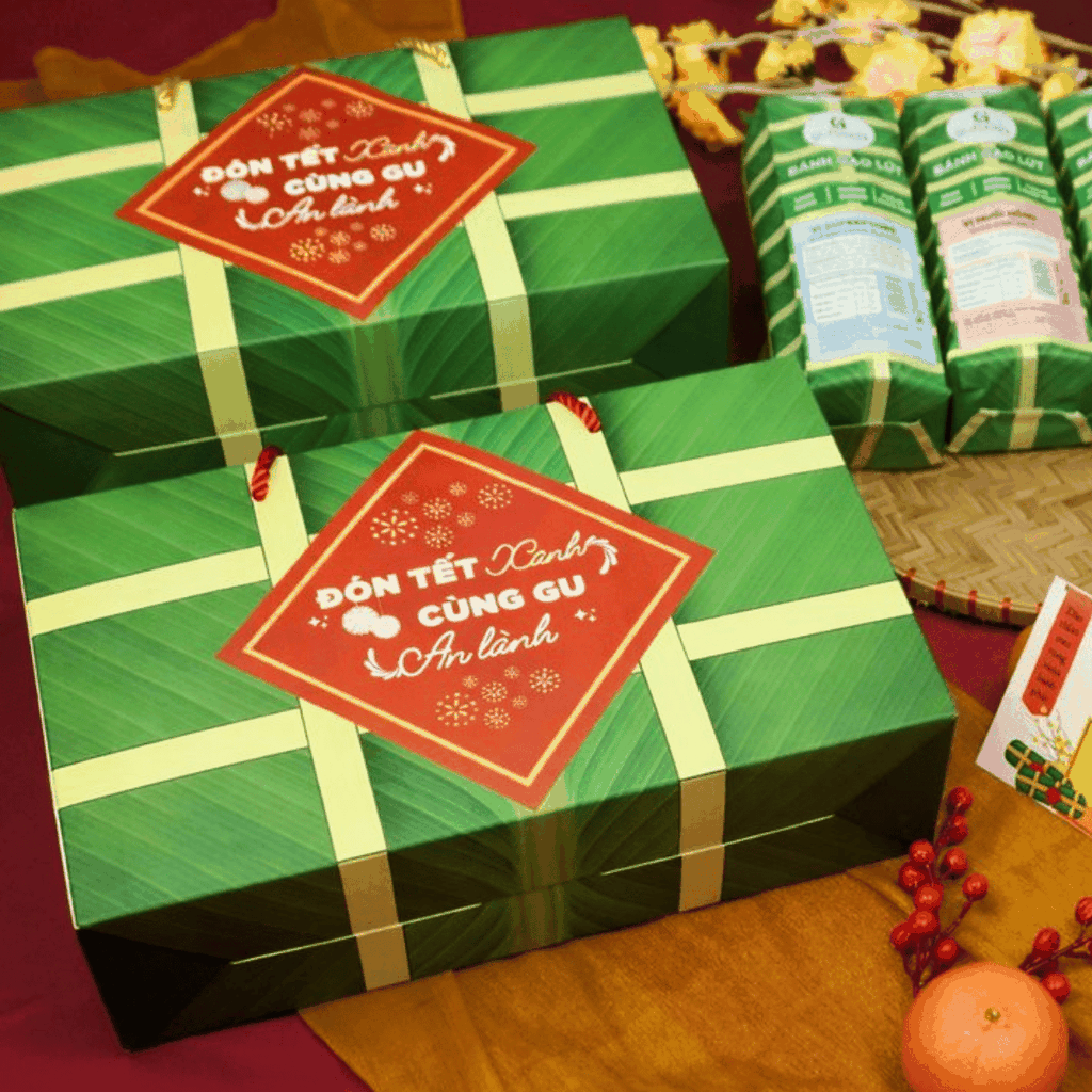 Hộp quà Tứ Quý Đoàn Viên GUfoods 2026 - Set bánh chưng độc đáo, Gift Tết healthy, Tết Xanh an lành