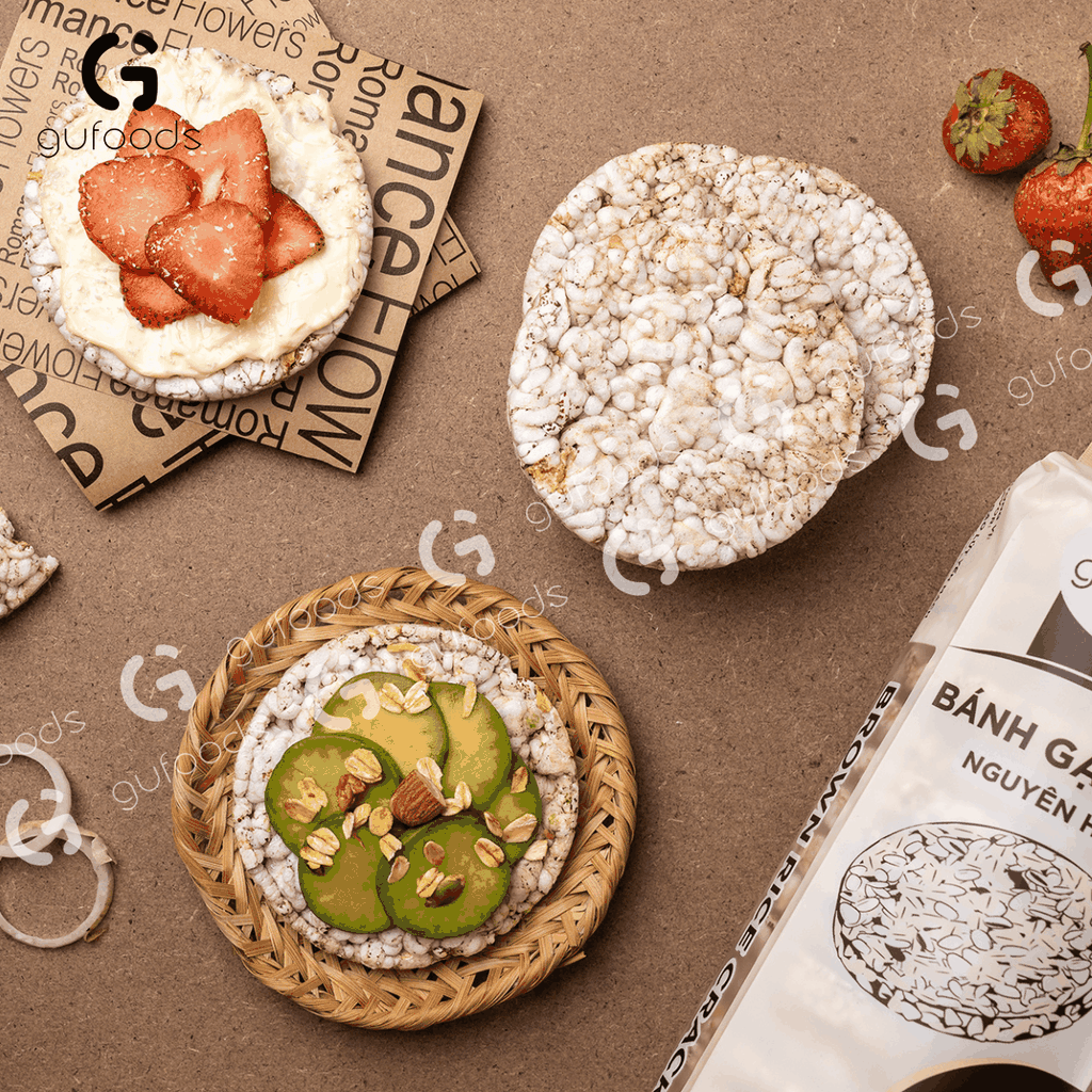 Bánh gạo lứt GUfoods vị Superfoods - Không chiên dầu, Không đường, Từ gạo và ngũ cốc nguyên hạt, Lành mạnh, Phù hợp Eat clean, Ăn vặt healthy, Thực dưỡng, Tập gym, Thuần chay