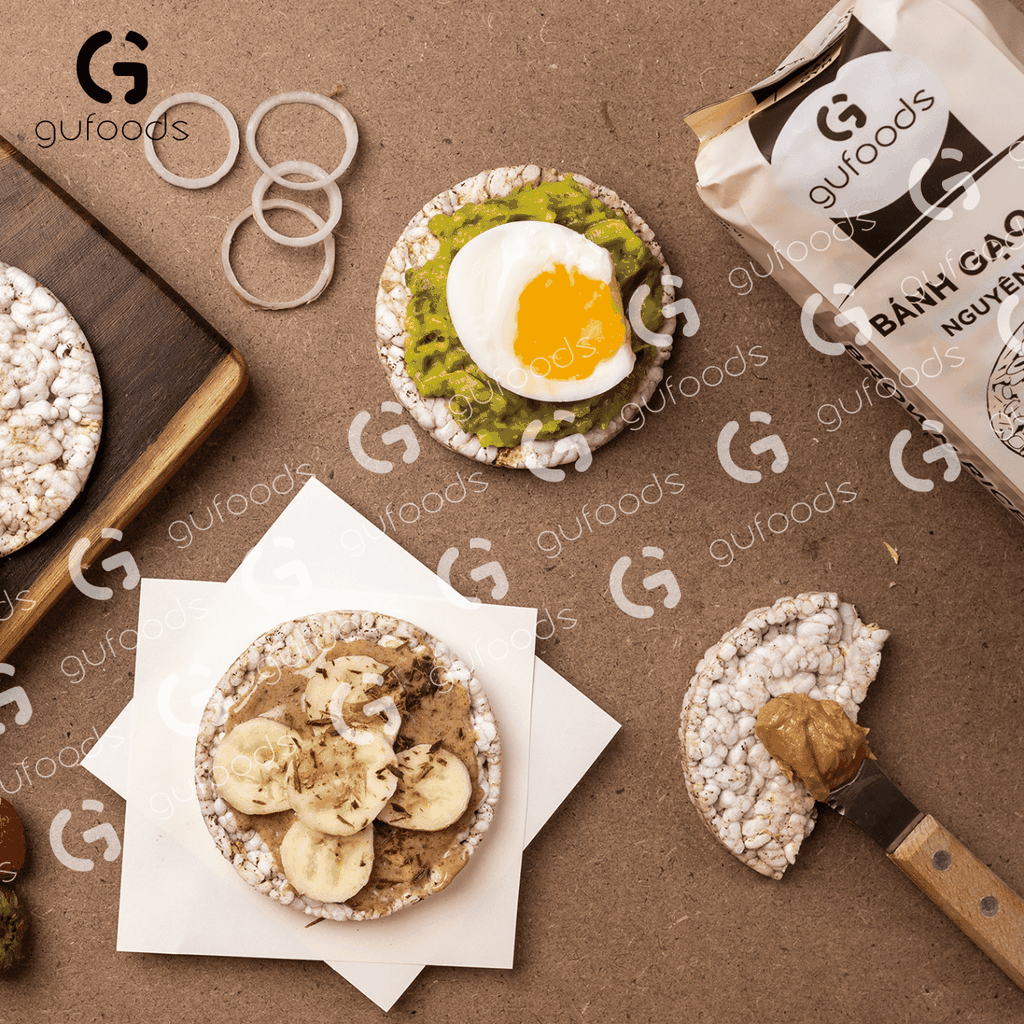 Bánh gạo lứt GUfoods vị Huyền mễ - Không chiên dầu, Không đường, Lành mạnh, Phù hợp Eat clean, Ăn vặt healthy, Thực dưỡng, Tập gym, Thuần chay