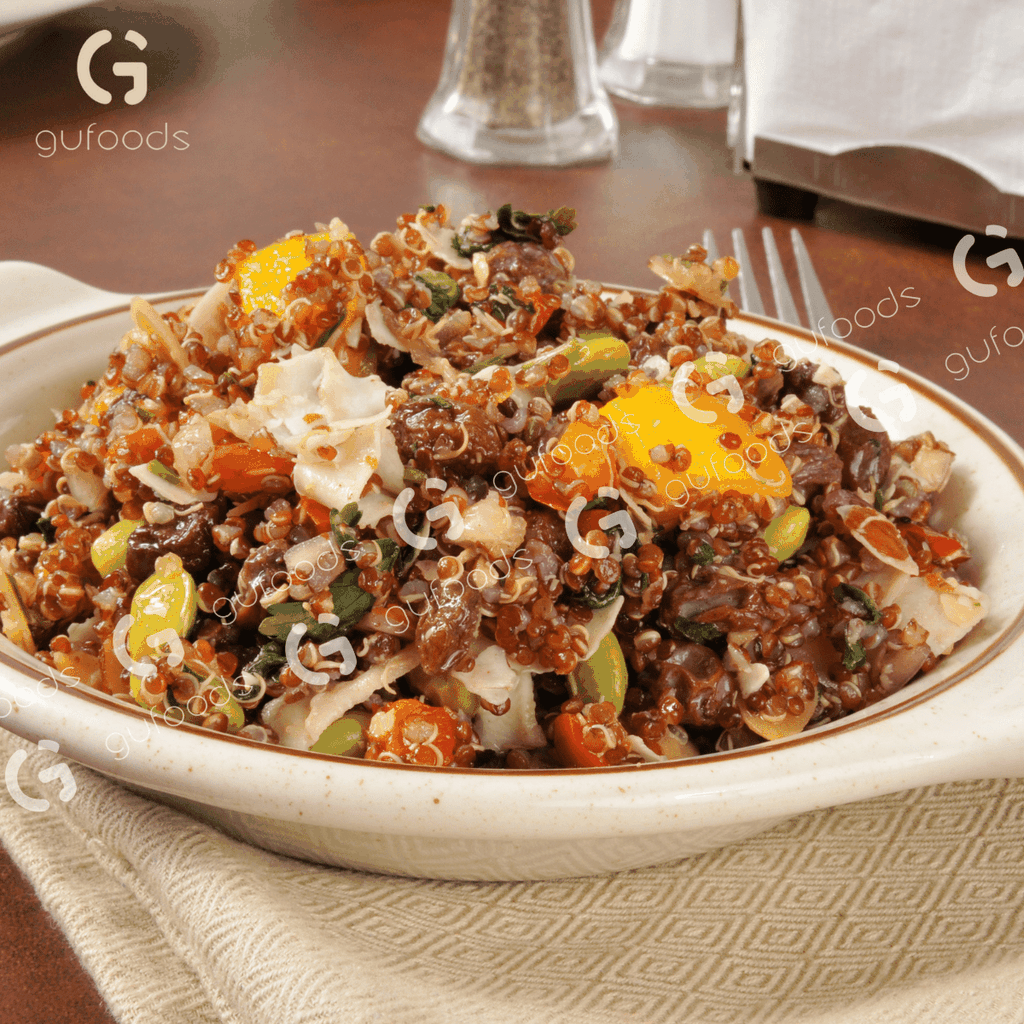 Hạt quinoa đỏ (diêm mạch đỏ) GUfoods - Dồi dào dinh dưỡng, 9 loại axit amin, Giàu chất chống oxy hóa, Chất xơ và Protein, Eat clean, Healthy, Thuần chay (hũ 600g)