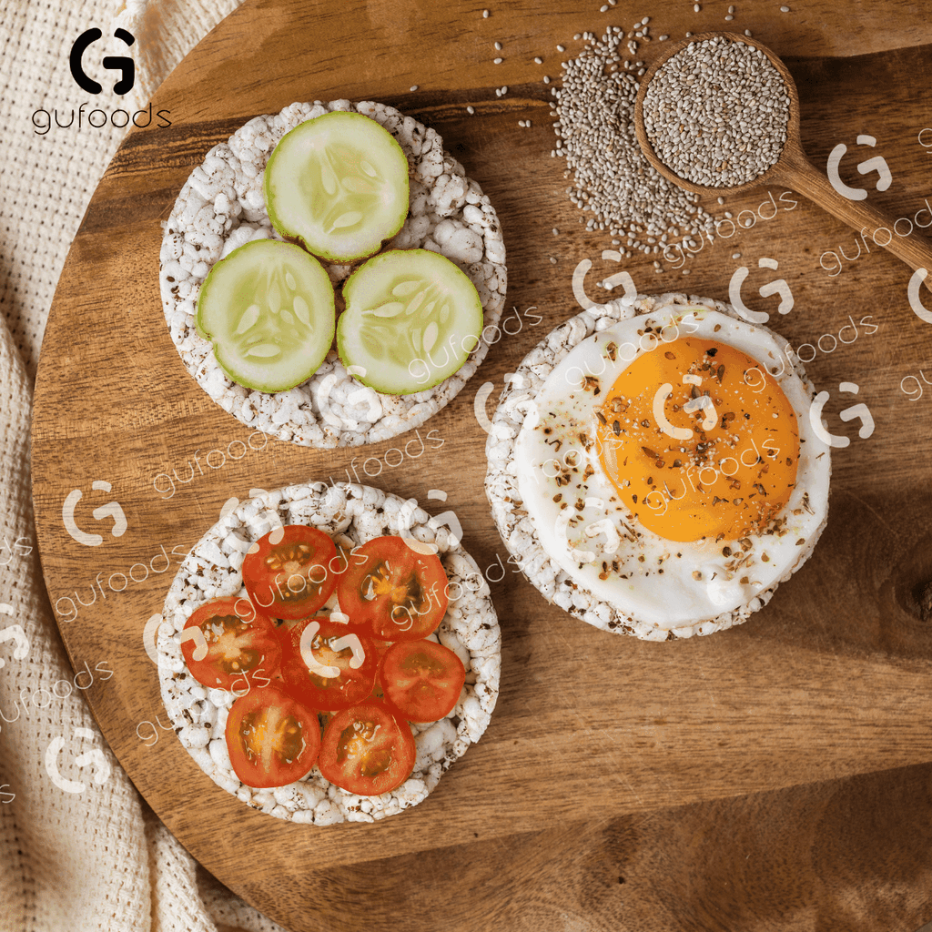 Bánh gạo lứt ăn kiêng GUfoods 510g mix 3 vị (Yến mạch + Nguyên bản + Huyền mễ) - Không chiên dầu, Phù hợp Eat clean, Ăn vặt healthy, Thực dưỡng, Tập Gym