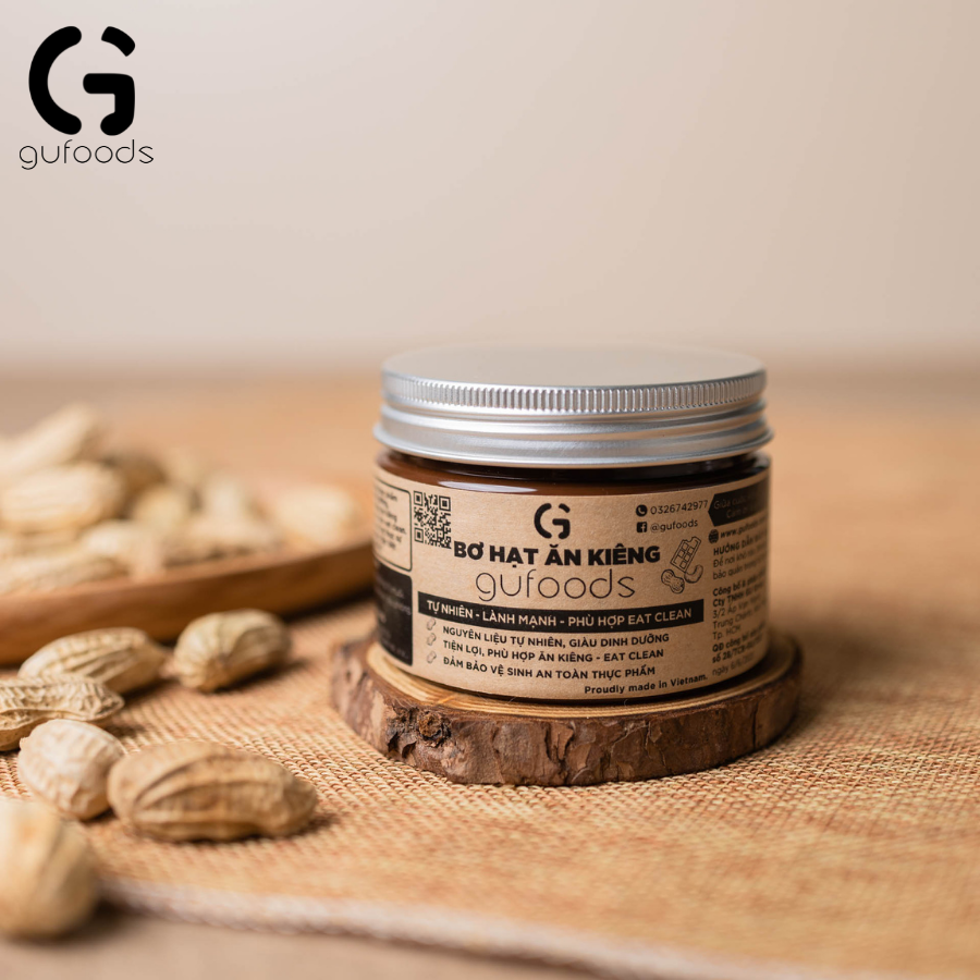 Bơ Cacao Đậu phộng ăn kiêng GUfoods - Tự nhiên, lành mạnh, Phù hợp eat clean