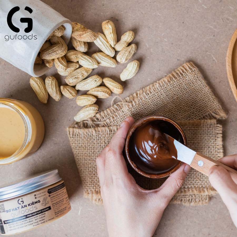 Bơ Cacao Đậu phộng ăn kiêng GUfoods - Tự nhiên, lành mạnh, Phù hợp eat clean