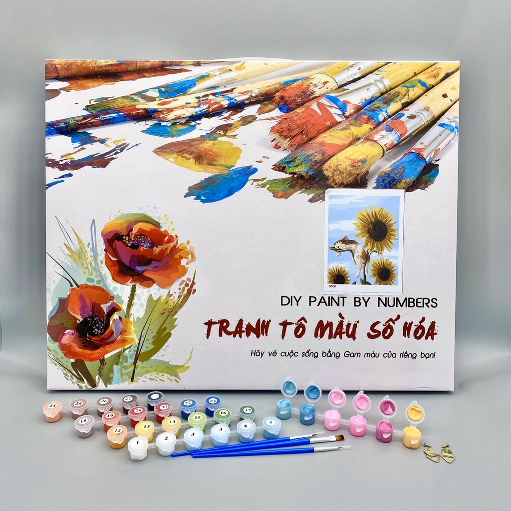 Tranh tô màu theo số Gam TY0839 40x50cm căng sẵn khung