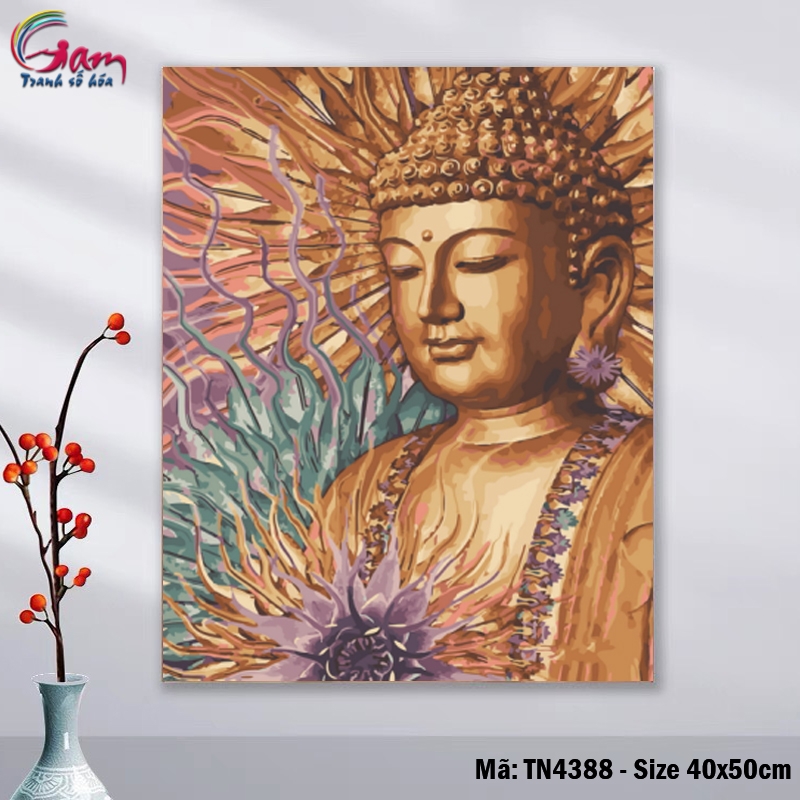 Tranh tô màu số hóa Tổng hợp các mẫu Phật đẹp. Size 40x50cm căng sẵn khung, size 60x90cm KHÔNG KHUNG